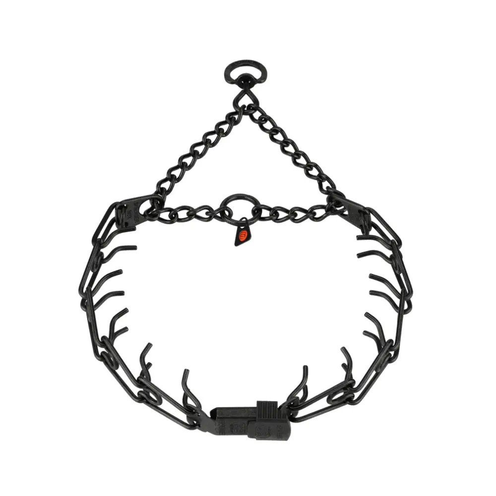 Zgarda dresaj Herm Sprenger Ultra-Plus ClicLock inox negru - 43 cm - 2.25 mm