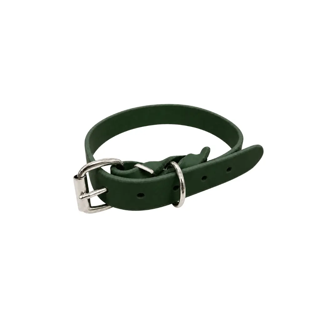 Zgarda din piele simpla - Verde - 30 cm