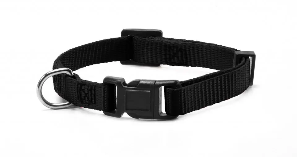 Zgarda reglabila, nylon - M - Negru