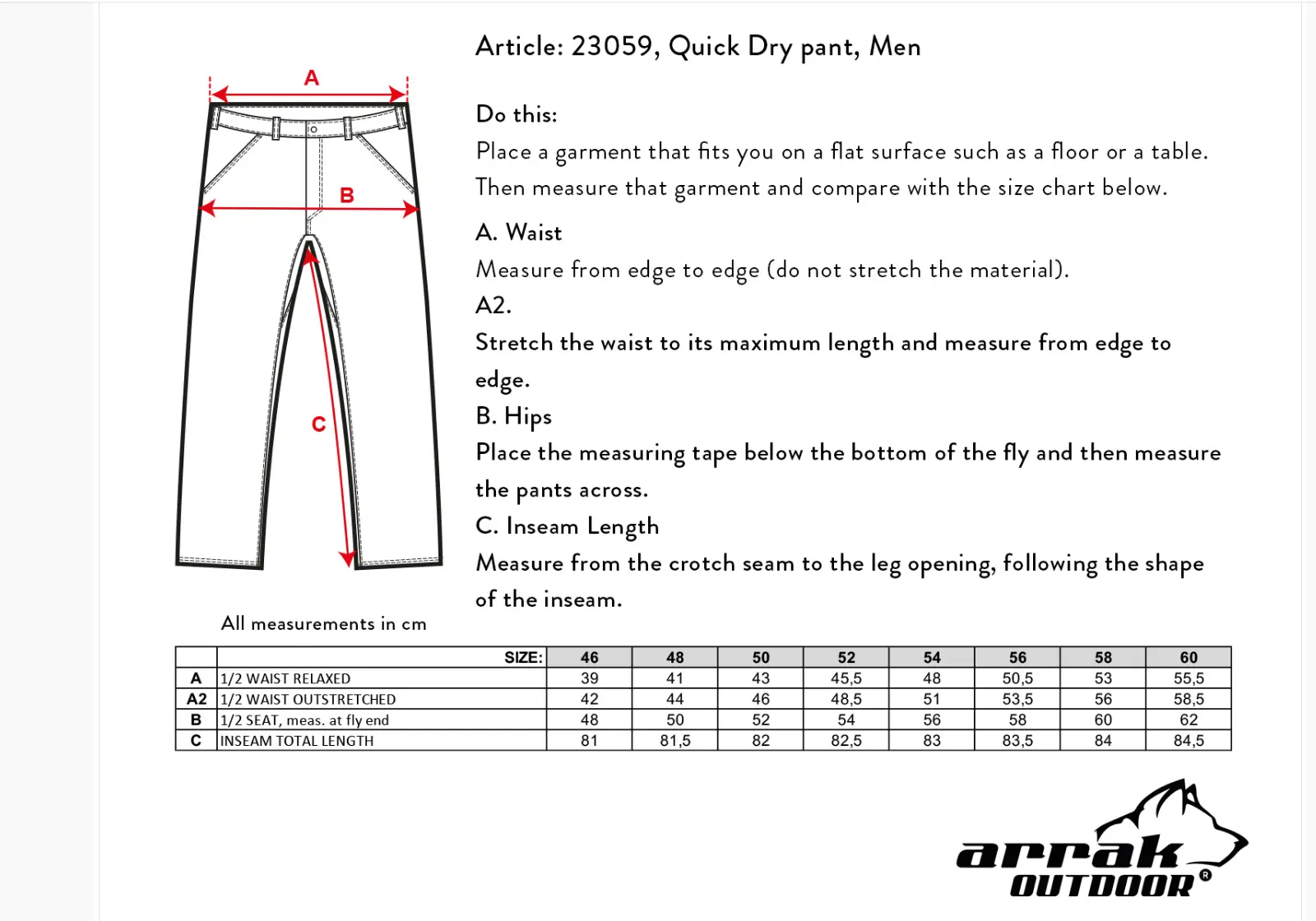 Pantaloni Quick Dry Arrak pentru barbati - Image 4