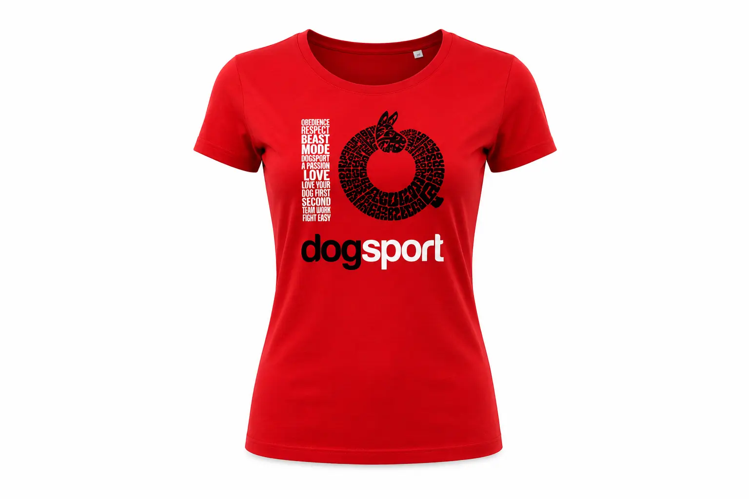 Tricou rosu IQ Dogsport pentru dama - Image 2