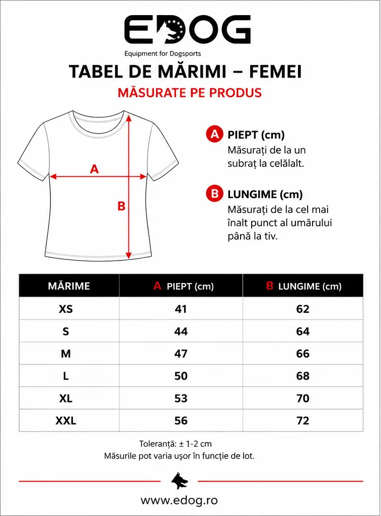 Tricou rosu IQ Dogsport pentru dama - Image 3
