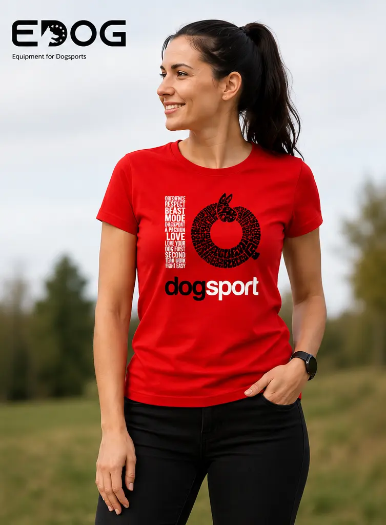 Tricou rosu IQ Dogsport pentru dama