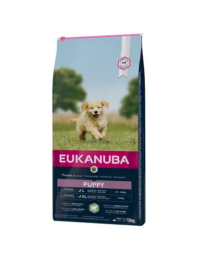 EUKANUBA Puppy Large Breed Lamb & Rice hrana uscata caini juniori talie mare, miel si orez 12 kg