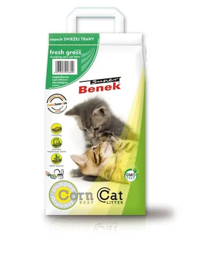 BENEK Super Corn Cat, cu miros de iarba proaspata 25 L