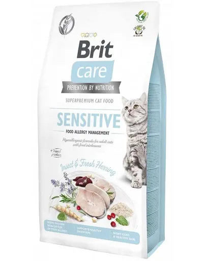 BRIT Care Grain-free Insect&herring sensitive Hrana uscata fara cereale hipoalergenica pentru pisici cu tractul digestiv sensibil 7 kg