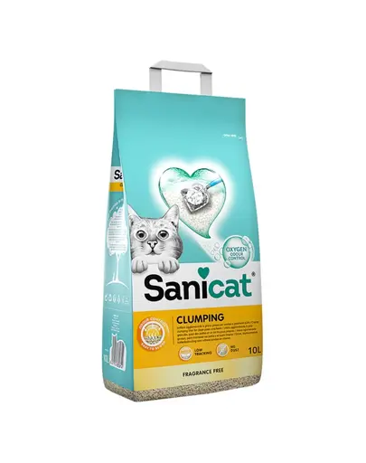 SANICAT Clumping 10 L asternut din bentonita pentru litiera pisicilor, fara miros