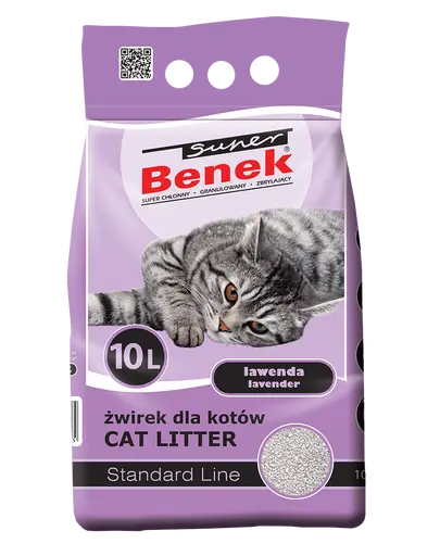 BENEK Super Standard lavanda 10 l x 2 (20 l) nisip pentru litiera pisici