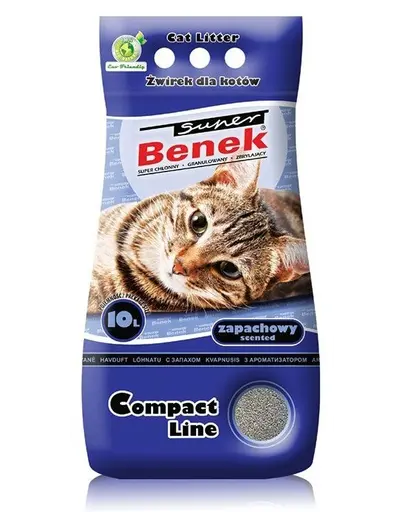 Benek Super Compact Fragrance Asternut bentonita pentru litiera, cu efect de calmare 10 l x 2 (20 l)