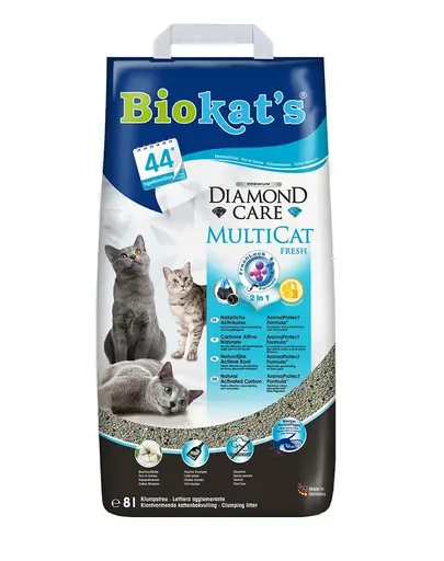 BIOKAT'S Diamond Care Multicat Fresh 8 L nisip pentru pisici, din bentonita