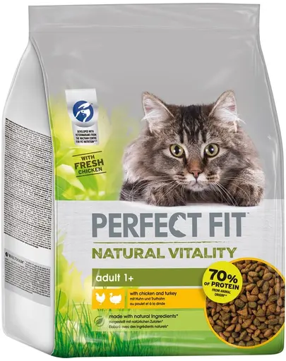 PERFECT FIT Natural Vitality 2,4 kg Hrana pisici adulte, cu pui si curcan