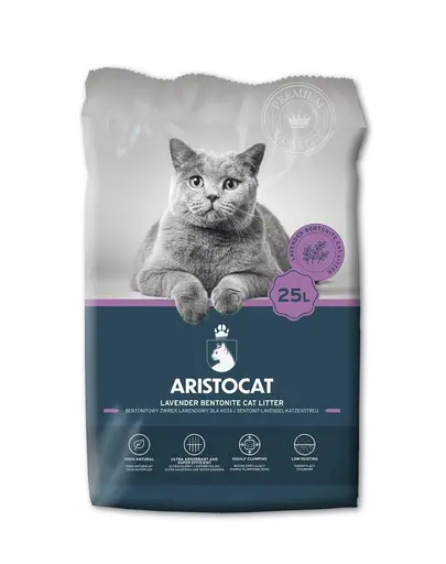 ARISTOCAT Bentonite Plus Nisip pentru litiera pisicilor, din bentonita cu lavanda 25 L