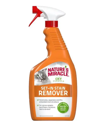 NATURE'S MIRACLE SET-IN OXY Stain&amp;Odour Remover Cat Spray indepartare pete si mirosuri, pisica 709 ml