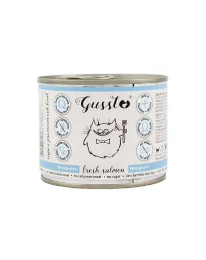 GUSSTO Cat Fresh Salmon pachet hrana cu somon, pisici 6x200 g