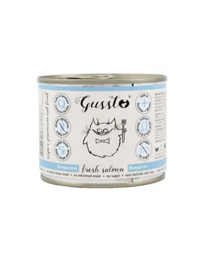 GUSSTO Cat Fresh Salmon hrana cu somon pentru pisici 12x200 g