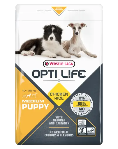 VERSELE-LAGA Opti Life Puppy Medium hrana uscata pentru caini juniori de talie medie, cu pasari de curte 12,5 kg