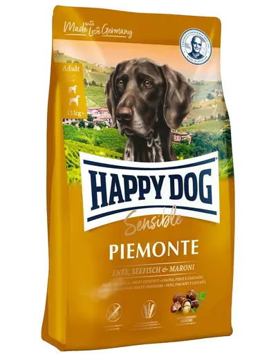 HAPPY DOG Supreme Piemonte - rata, castane si peste 4 kg