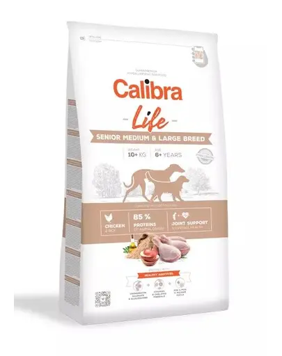 CALIBRA Dog Life Senior Medium&Large Chicken hrana uscata pentru caini seniori de talie medie si mare 12 kg