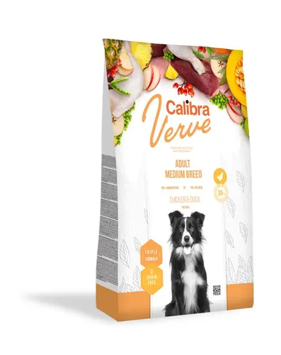 CALIBRA Dog Verve GF Adult Medium Chicken&Duck Hrana uscata pentru caini adulti de talie medie, cu pui si rata 12 kg