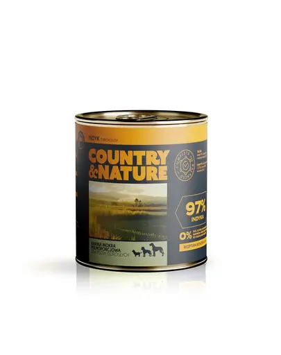 COUNTRY&NATURE Hrana umeda fara cereale pentru caini adulti, cu curcan  850 g