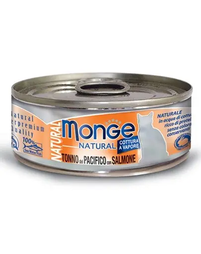 MONGE Natural Cat hrana umeda pentru pisici, cu ton din Pacific si somon 80 g
