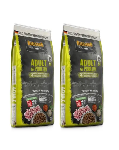 BELCANDO Adult Grain Free Poultry hrana uscata pentru caini, talie M-XL 25 kg (2 x 12.5 kg)