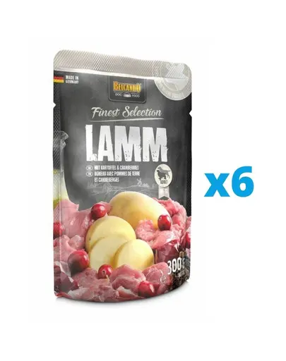 BELCANDO Finest Selection hrana umeda pentru caini, cu miel si cartofi cu merisoare 6x300 g