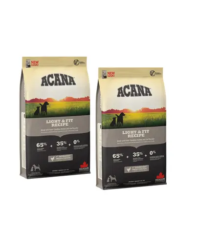 ACANA Light & Fit Dog hrana uscata caini adulti supraponderali 22.8 kg (2 x 11.4 kg)