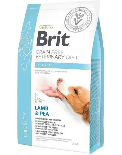 BRIT Veterinary Diets Dog Obesity Dieta veterinara pentru caini supraponderali, cu miel 2 kg