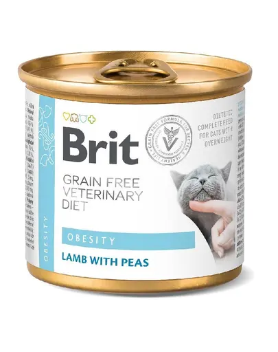 BRIT Vetrinary Diet Obesity Lamb&Pea pisici cu greutate excesiva 200 g hrana umeda