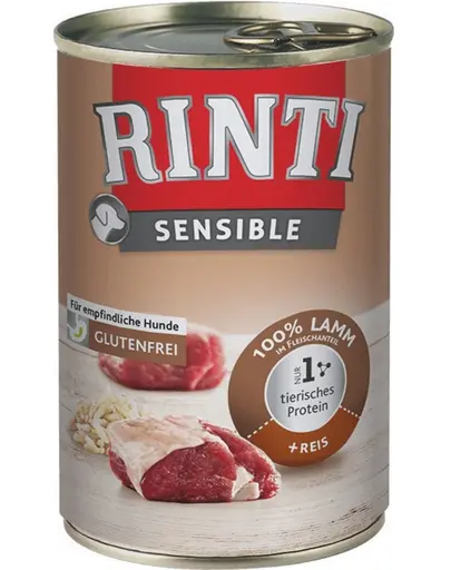 RINTI Sensible cu miel si orez, pentru caini 400 g