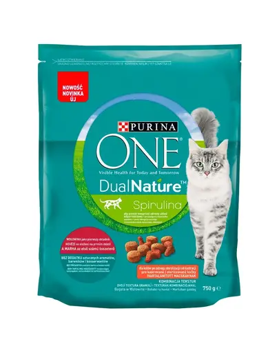 PURINA ONE Dual Nature Spirulina Sterilcat Hrana uscata pentru pisici adulte sterlizate, bogata in carne de vita 750 g