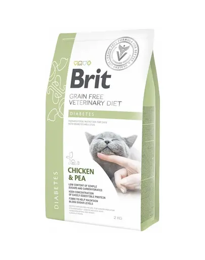 BRIT Veterinary Diets Cat Diabetes Dieta veterinara pentru pisici cu diabet, cu pui si mazare 2 kg