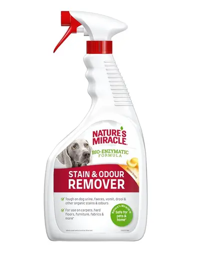 NATURE'S MIRACLE Stain&amp;Odour Remover Dog melon Spay indepartare miros si pete caini, parfum pepene 946 ml