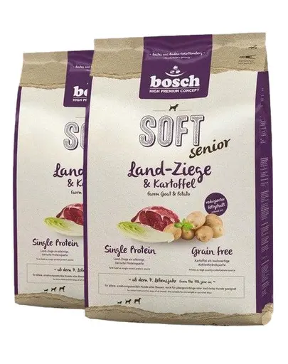 BOSCH Soft Senior Hrana uscata cu carne de capra si cartofi pentru cainii senior 25 kg (2 x 12,5 kg)