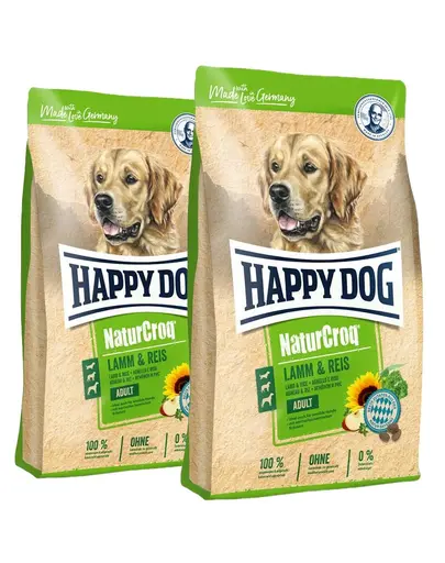 HAPPY DOG NaturCroq Lamb & Rice hrana uscata caini adulti, cu miel si orez (2 x 15 kg)