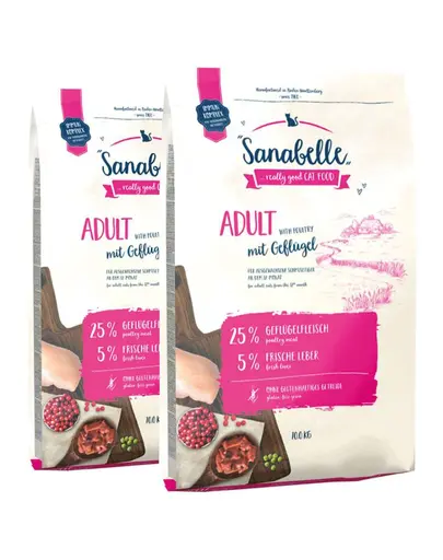 SANABELLE Hrana uscata cu pasare si pastrav pentru pisici adult 20 kg (2 x 10 kg)