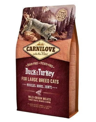 CARNILOVE Hrana uscata pentru pisici Cat Large Breed cu Rata si Curcan 6 kg