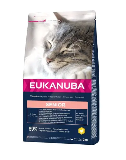 EUKANUBA Cat Senior All Breeds Top Condition Chicken &amp; Liver  Hrana uscata pentru pisici senior, cu pui si curcan 2 kg