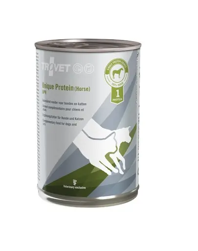 TROVET Unique Protein Horse UPH pentru caini si pisici 400 g monoproteica, carne de cal