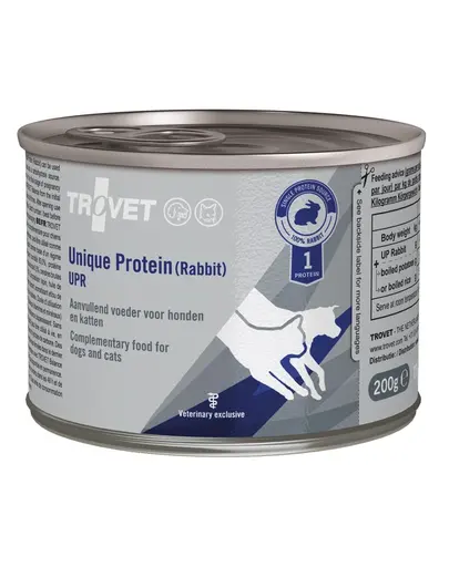 TROVET Unique Protein Rabbit UPH 200 g hrana monoproteica pentru caini si pisici, cu iepure