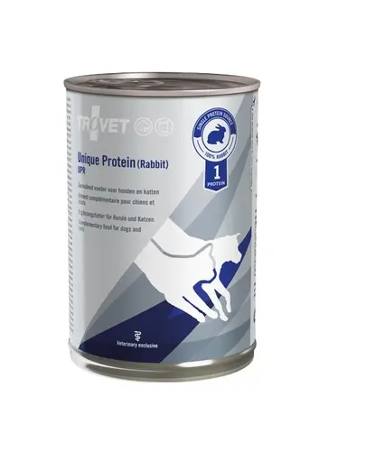 TROVET Unique Protein Rabbit UPH hrana monoproteica pentru caini si pisici 400 g cu iepure