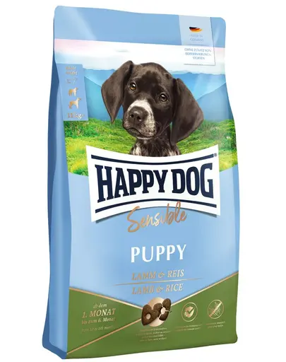 HAPPY DOG Sensible Puppy L Hrana uscata pentru catei cu tract digestiv sensibil, cu miel 10 kg