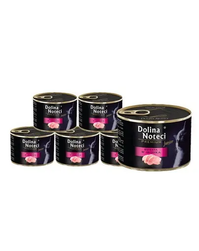 Hrana umeda pisoi peste 3 luni DOLINA NOTECI Premium Junior 12x185 g curcan