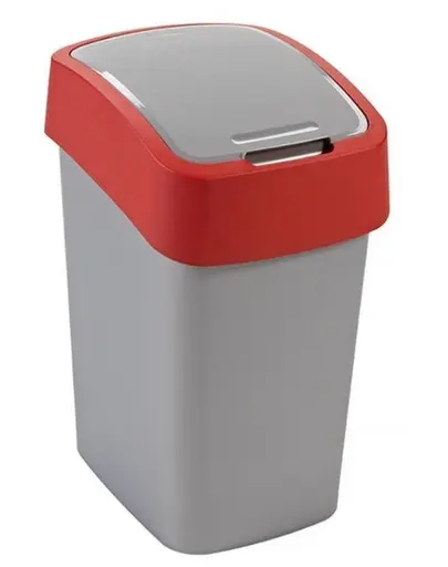 CURVER Cos de gunoi "FLIP BIN" 9 L argintiu / rosu