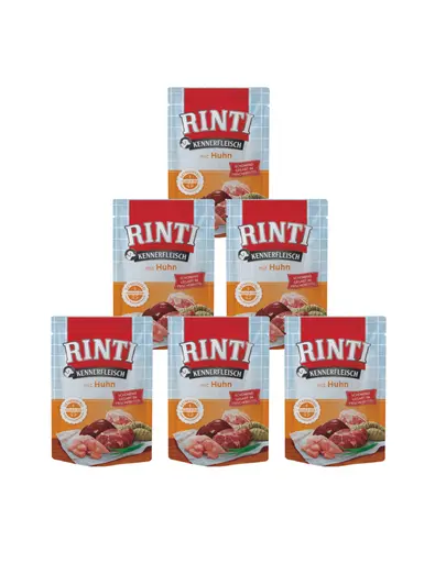 RINTI Kennerfleisch Chicken plic hrana caini 400 g 5+1 GRATIS cu pui
