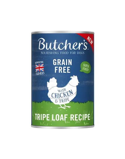 BUTCHER'S Original Tripe hrana umeda caini, pui cu rumen de vita, pate 400g