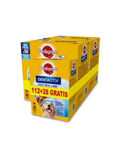 PEDIGREE DentaStix recompensa dentara pentru caini 56 x 2 + 28 GRATIS pentru rase mari