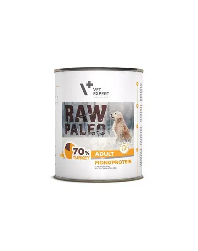VETEXPERT RAW PALEO Adult hrana umeda caini adulti, curcan 800 g