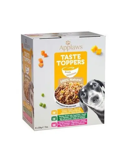 APPLAWS Applaws Dog Tin 8x156g Multipack Supreme Collection Hrana umeda caini, cu pui, legume si somon